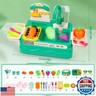 Play Kitchen Sink with Running Water, Toddler Sink Toy with Electric Faucet, Play Dishes for Kids Kitchen, Kids Kitchen Playset, Play Cooking Stove, Cookware Pot and Food for Boys and Girls, Green