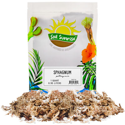 Sphagnum Moss Potting Mix 1QT, for Carnivorous Plants: Dried Moss & Perlite