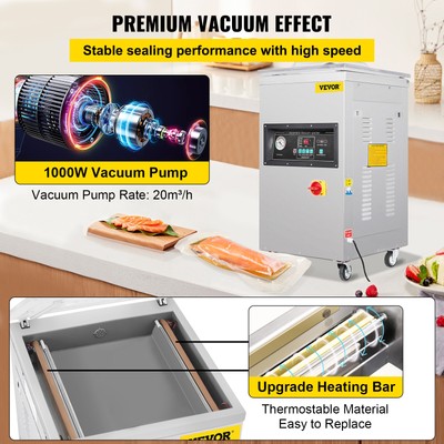 Commercial Vacuum Sealer Extra Deep 200mm Automatic Food Packing Sealing Machine