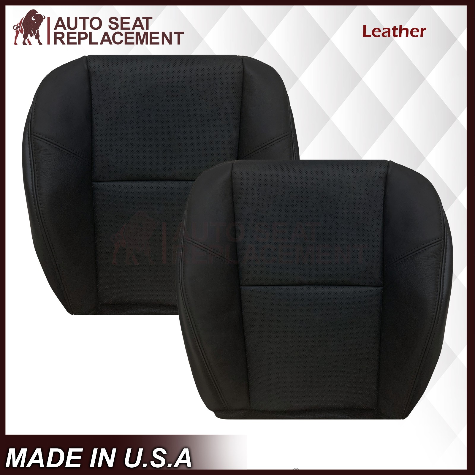 07 2008 2009 2010 2011 2012 2013 2014 Cadillac Escalade LEATHER Seat Cover Black