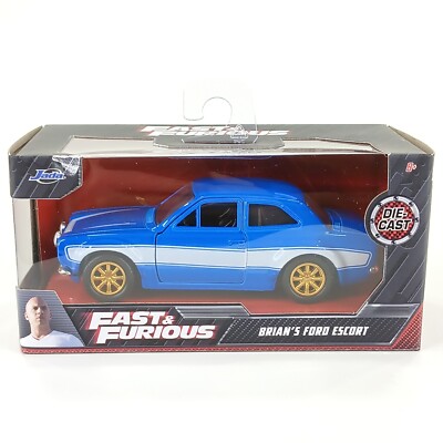 Fast & Furious Diecast Car Brian's Ford Escort 1:32 Scale Jada (2020) SEALED #54