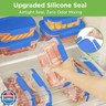Aspinol 10-Pack Food Storage Containers with Airtight Leakproof Lids, BPA-Free Meal Prep Containers for Microwave/Dishwasher/Freezer, Blue, 47.3oz Each