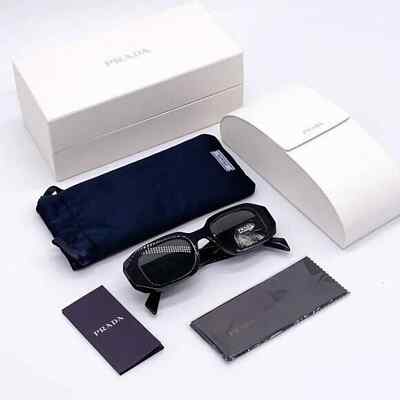 Pre-owned Prada Pr 17ws 1ab5so Black Dark Grey Lens Unisex Sunglasses Authentic In Gray