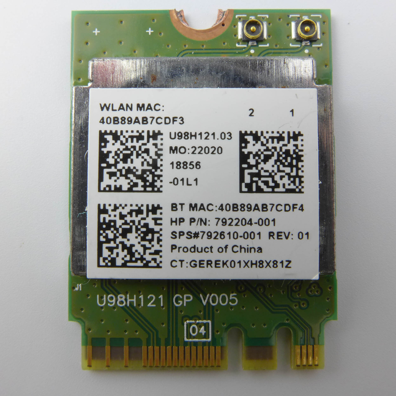 ORIGINAL Realtek RTL8723BENF NGFF&nbsp;M.2 PCI-E Wlan Modul + Bluetooth 4 b/g/n ✅