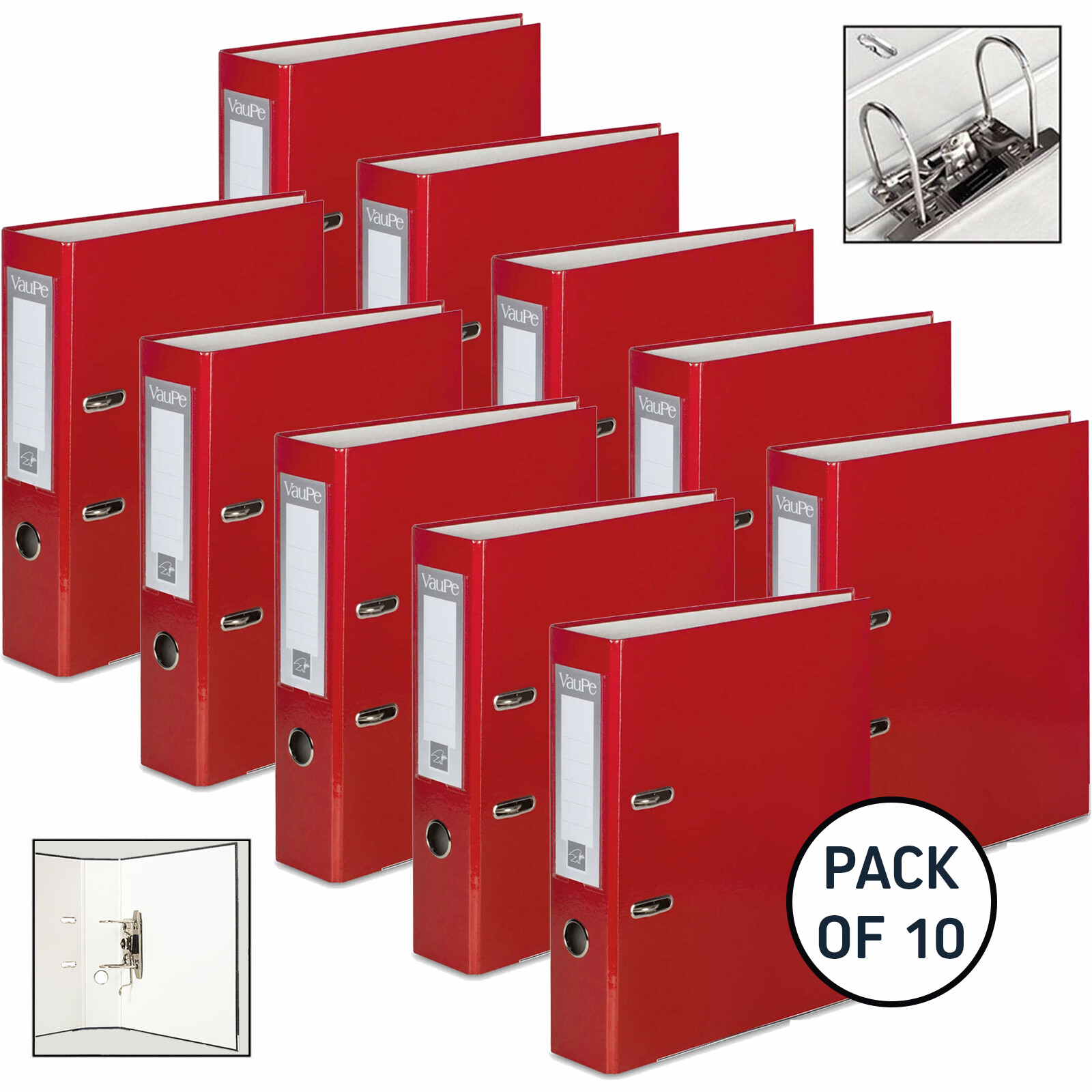 Lever Arch Files A4 Pack of 10 Folders Compressor Bar Ring Binder OfficeCentre® eBay