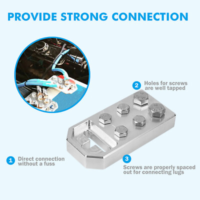 Pair 6 Spot Flat Bolt Style Battery Terminals Fit XS Power M6 Standard Batteries