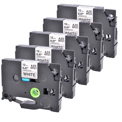 5PK TZ TZE231 Label Tape PT-1100 Black on White Compatible with Brother P-Touch 