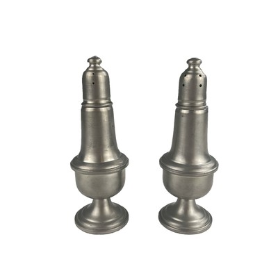 Vintage Empire Pewter 742 Weighted Salt Pepper Shakers Glass Lined