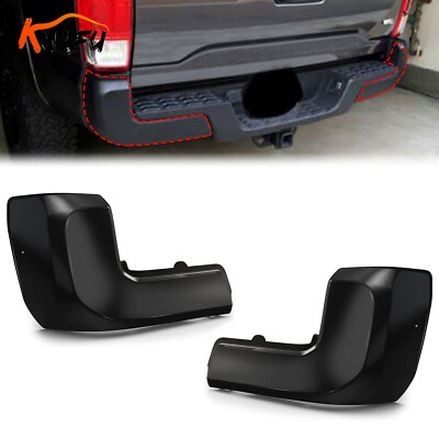 KUAFU Rear Bumper End Cap Cover Black Set For Tacoma 2016-2022