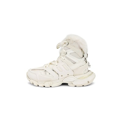 Pre-owned Balenciaga Track Hike Fur Sneakers In Beige