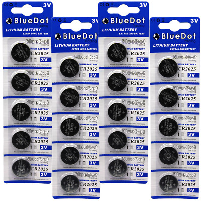 20 CR2025 CR 2025 DL2025 BR 2025 3 Volt Lithium Button Cell Battery USA US Ship