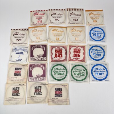 Guitar String Lot Various Sizes And Material 30+