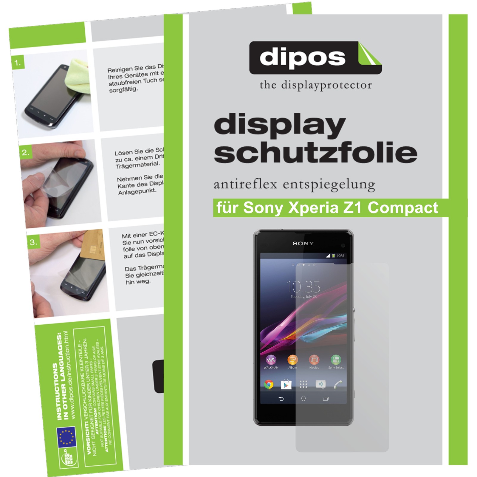 Dipos 2x Matte Schutzfolie Für Sony Xperia Z3 Compact | Antireflex, Kratzfest, Blasenfrei