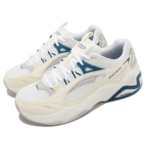 

Skechers D Lites Hyper Burst White Aqua Beige Grey Мужская повседневная обувь 232426-WAQ, Белый, D Lites Hyper Burst