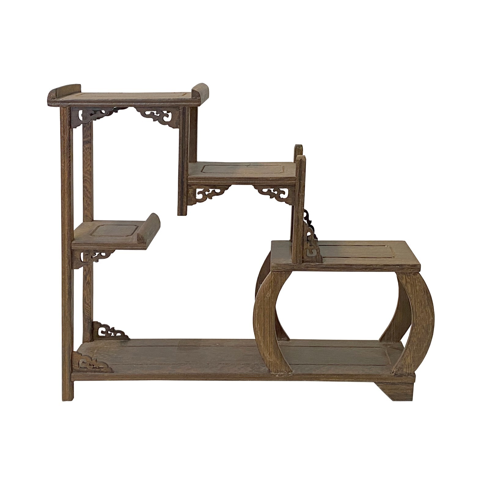Gray Brown Wood Tower Shape Table Top Curio Display Easel Stand ws2906S Gray Brown Wood Tower Shape Table Top Curio Display Easel Stand ws2906S