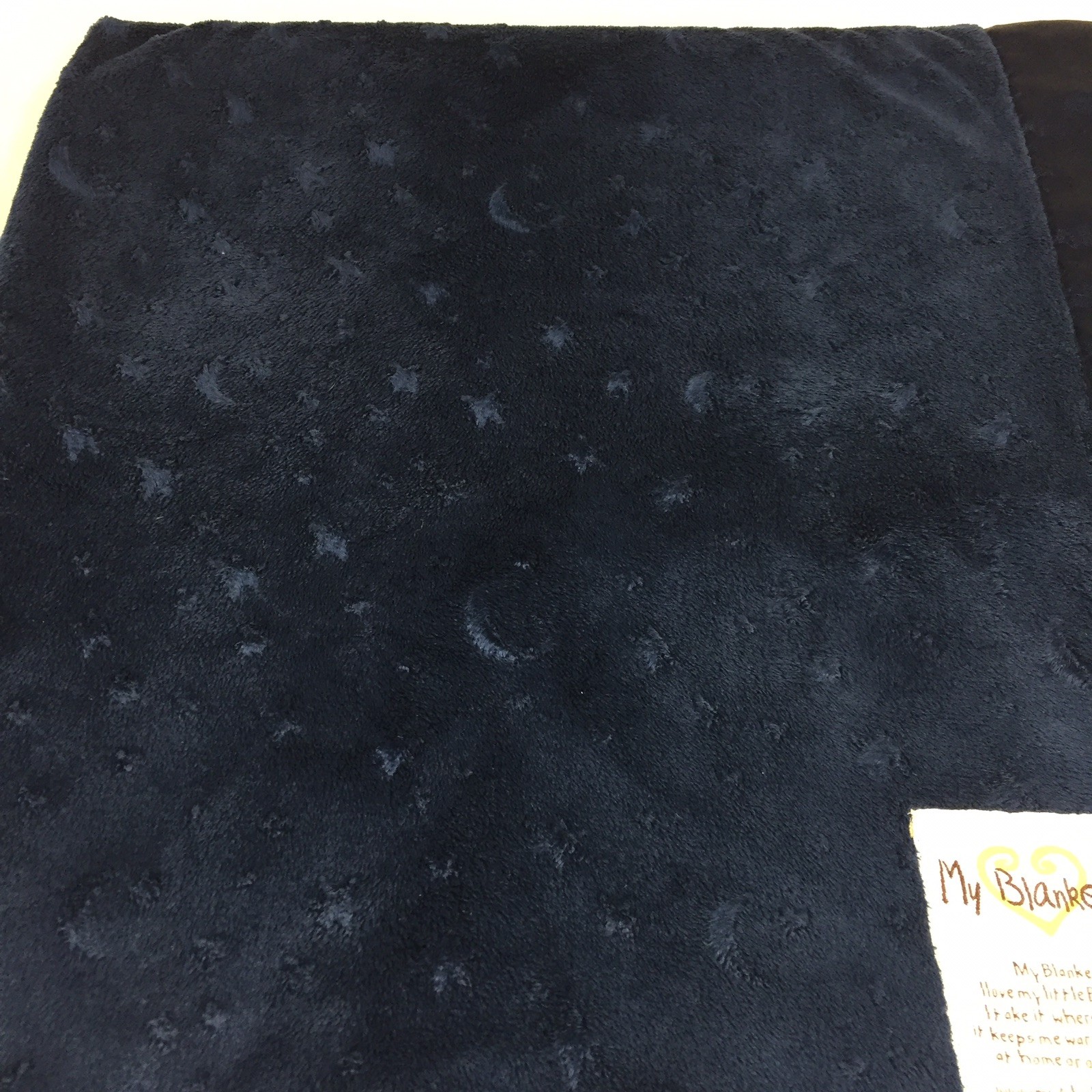 My Blankee Lovey Security Blanket Star Moon Print Navy Blue Baby Soft ST