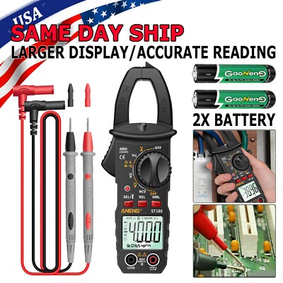 Digital Multimeter Tester AC DC Voltage RMS Amp Clamp Meter Auto Range Handheld