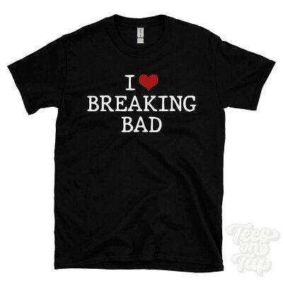 I LOVE BREAKING BAD T-SHIRT heart tv shows crime drama walter white amc series