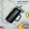 BJPKPK 50oz Insulated Tumbler with Handle Stainless Steel Travel Coffee Mug with Lid Reusable Large Water Bottle with Straw,Black