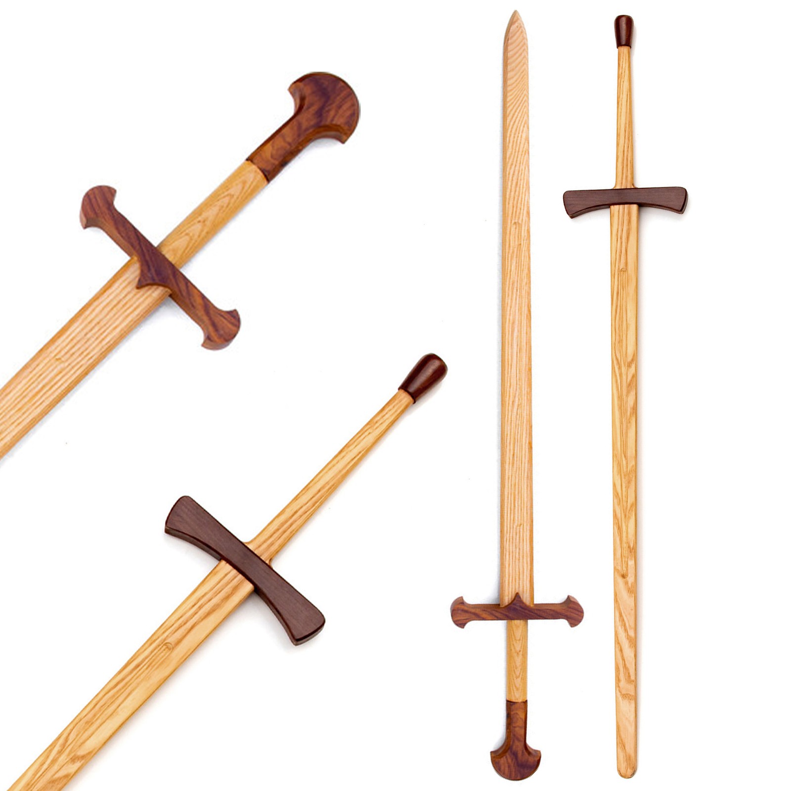 Wooden Practice Training Sword Medieval LARP Cosplay Reenactment Safe Replica