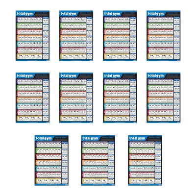 Total Gym 24'' x 36'' Quick Reference Exercise Chart with 35 Workouts (11 Pack)