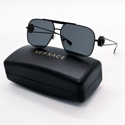 Pre-owned Versace 0ve2269-143387 Matte Black Sunglasses In Gray
