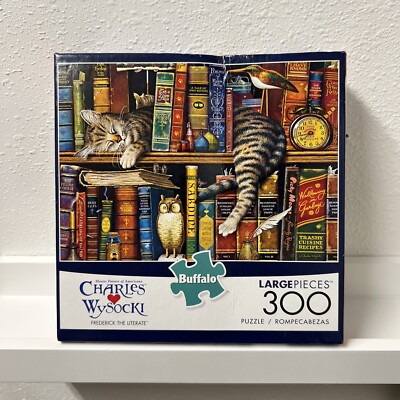 Charles Wysocki Frederick The Literate 300 pc Cat Puzzle By Buffalo Games New