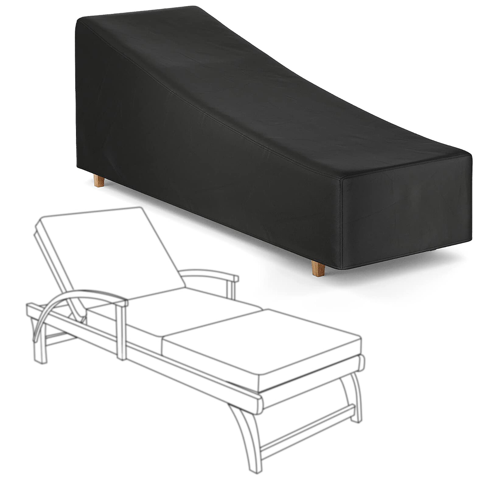 Patio Chaise Lounge Chair Covers Outdoor Waterproof Pool Lounger Chair Covers