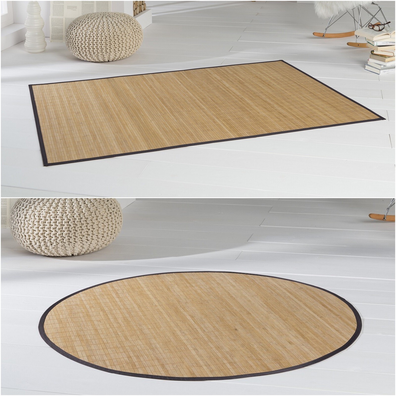 Bambusteppich HighQ Teppich Bambus Bambusmatte in rund oder eckig  in 13 Größen