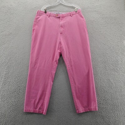 Peter Millar Men Raleigh Washed Twill Chino Pant 38x28 Pink Flat Front Straight