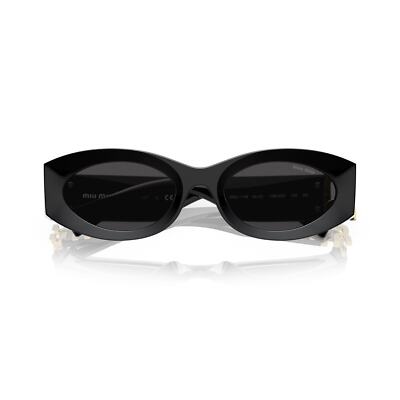 Pre-owned Miu Miu Sunglasses Mu 11ws 1ab5s0 Black Gold Dark Grey Lens Women Authentic In Gray