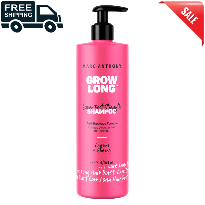 Marc Anthony Grow Long Super Fast Strength Shampoo with Caffeine & Ginseng, 16 f