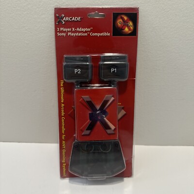 X Arcade Two Player Controller Adapter For Sony Playstation + PS2  Arcade PS1