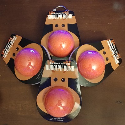 4X Da Bomb Fun Size Bath Fizzers Rudolph Sweet Berry New