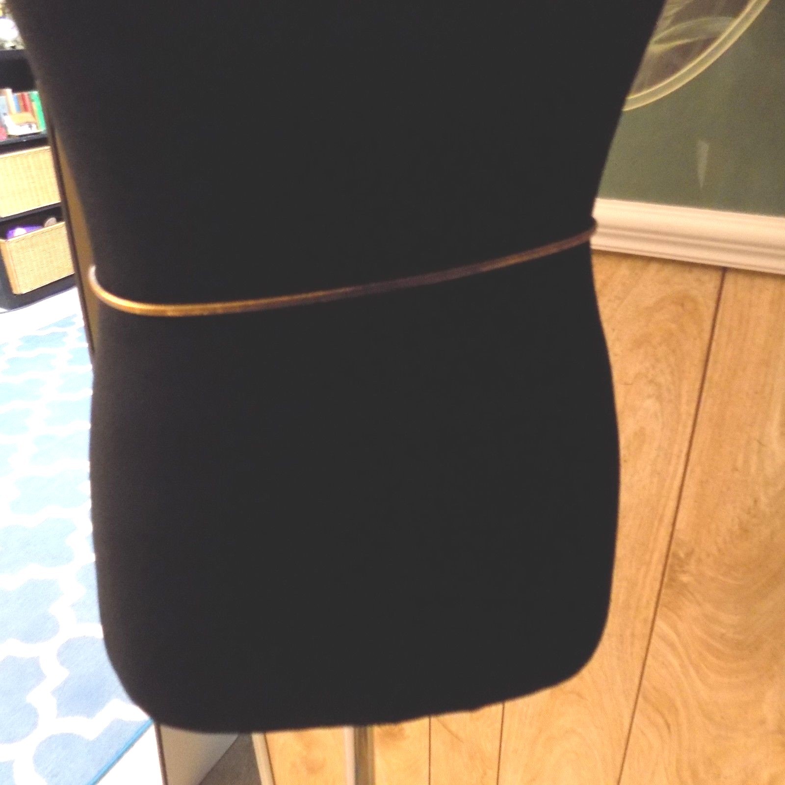 Vintage Gold Tone Metal Skinny Snake Stretchy Belt Rhinestone Clasp