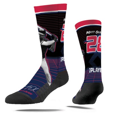 Strideline Matt Olson Atlanta Braves Synthwave Premium Full Sub Crew Socks