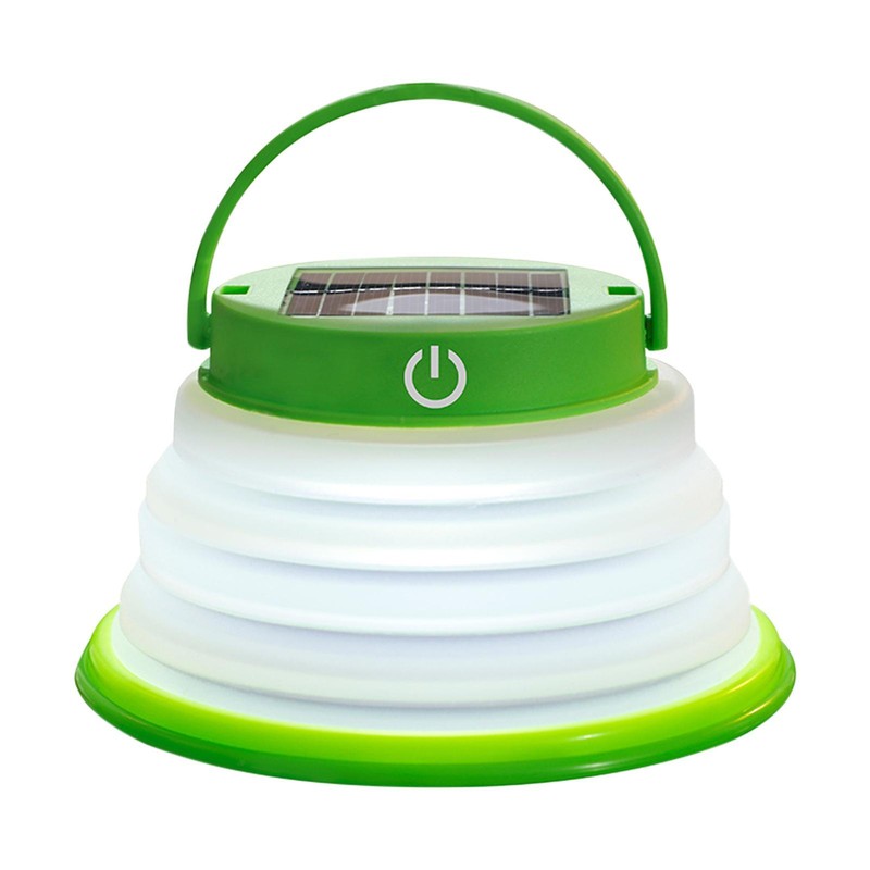 LED Camping Lantern Solar Powered Tent Light Collapsible USB Rechargeable Lamp