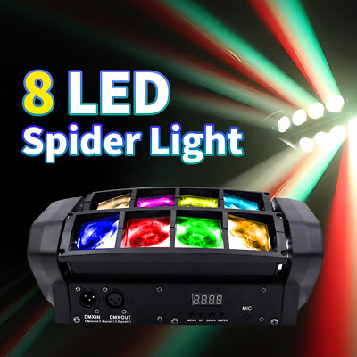180W 8LED Spider RGBW Moving Head Light Laser Stage Lighting Disco Party DJ Bar