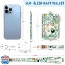 Piefly Chicken Lanyard Wallet with ID Badge Holder, Rooster Small RFID Wallet Women Keychain Wristlet, Slim Credit Card Holder with Zipper Pocket Phone Lanyard Wrist Strap Name Tag Office Teacher Gift
