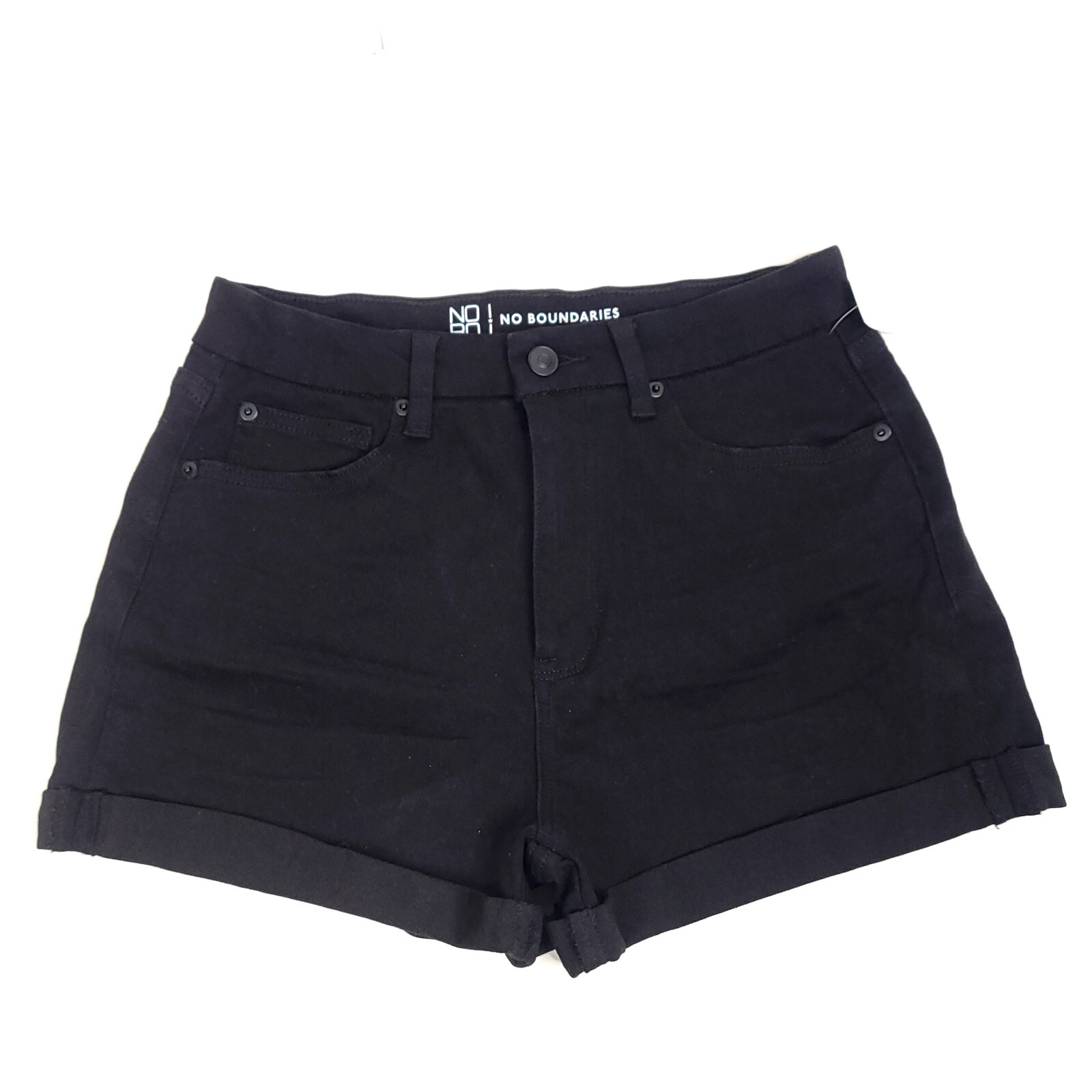 【YOURNUS】Country Black Denim Shorts No Boundaries Womens Denim Shorts 11 Black High Rise Cuffed