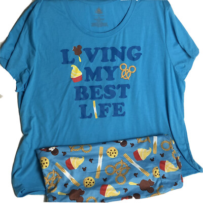 3XL Disney Parks Living My Best Life Shirt & Snack Goals Food Leggings Lounge