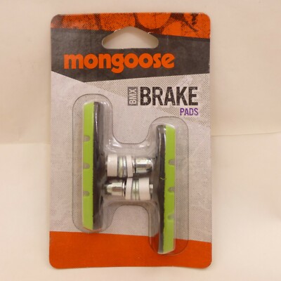 New GREEN Mongoose BMX Bicycle BRAKE PAD SET Linear Pull 2 PADS