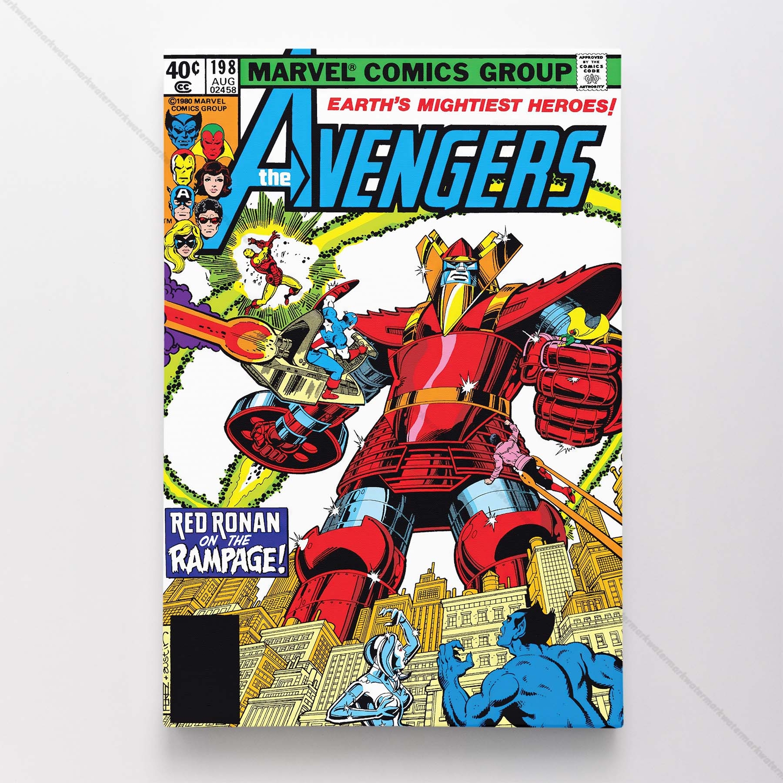 Avengers #198 Poster Canvas Mightiest Heroes Marvel Comic Book Art Print
