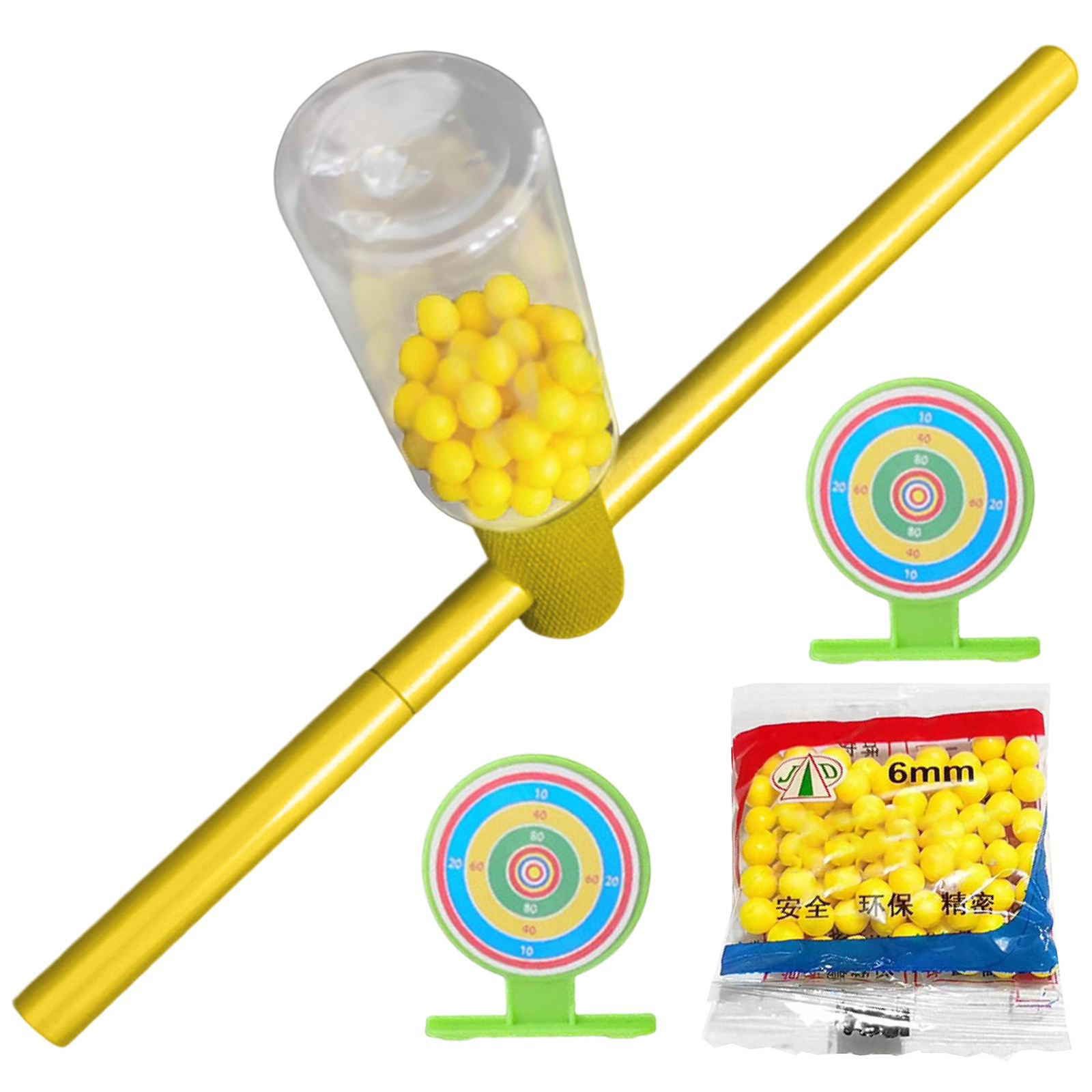 Soft Pinball Launcher Small Ball Shooter Crackling Tube Outdoor Children Toy