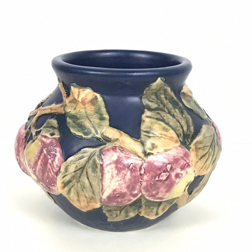 Weller Pottery Baldin Apple Blue Vase Jardinere Planter Antique Vintage