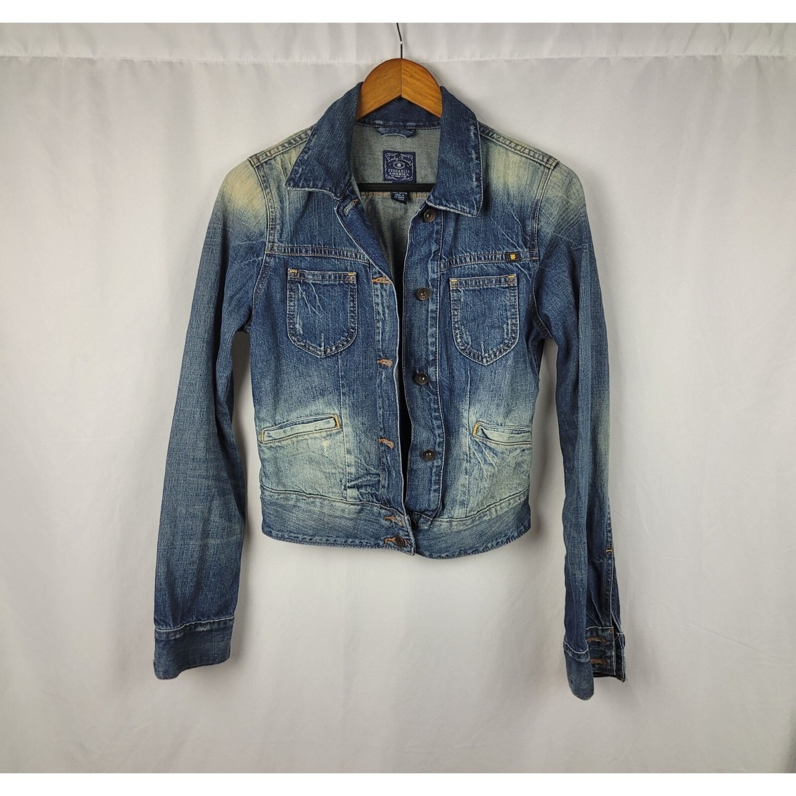 Lucky Brand Dungarees America Jean/ Denim Crop Distressed