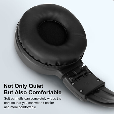 Wireless FM Radio Headphones 3.5mm Rechargeable Over-Ear Stereo Headset Foldable