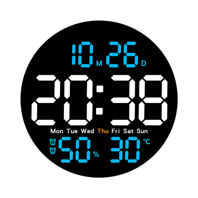 10'' LED Screen Digital Wall Clock Remote Control Auto Dimming Alarm Clock