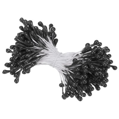 150-Pack 3mm Mini Double Heads Artificial Flower Stamen Pistil [Black]