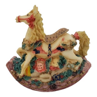 Christmas Rocking Horse Ceramic Figurine 7